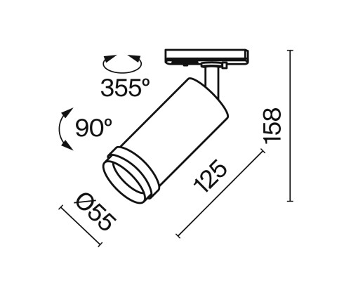 Трековый светильник Technical TR021-1-124K-Z-B