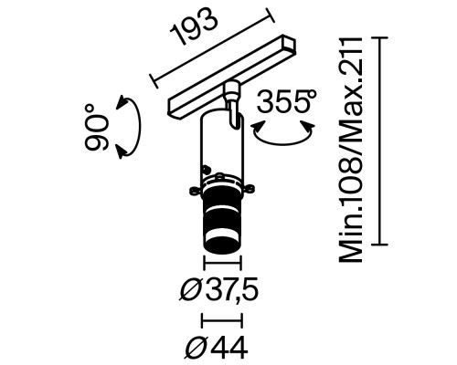 Трековый светильник Technical TR108-4-10W3K-DS-B