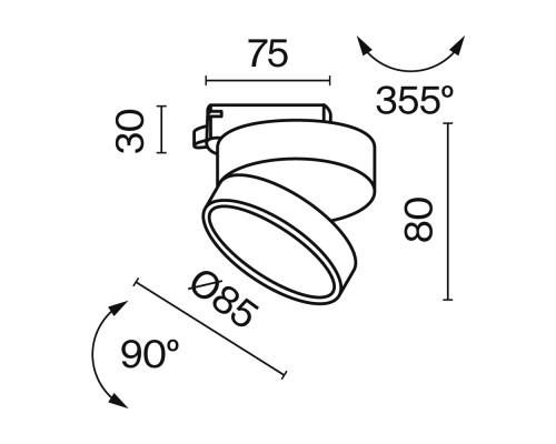 Трековый светильник Technical TR007-1-12W3K-W