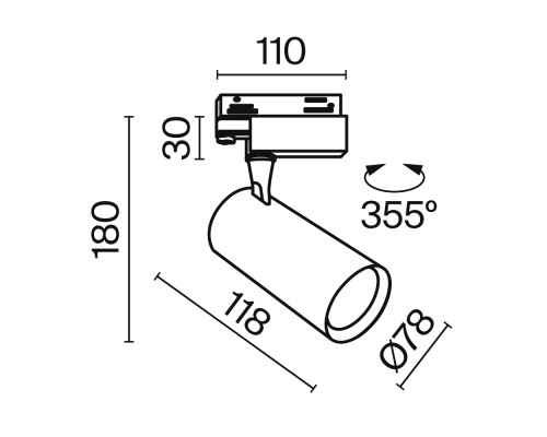 Трековый светильник Technical TR029-3-10W3K-S-W