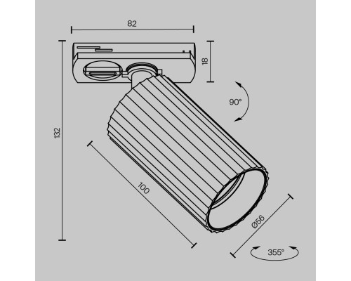 Трековый светильник Technical TR218-1-GU10-W