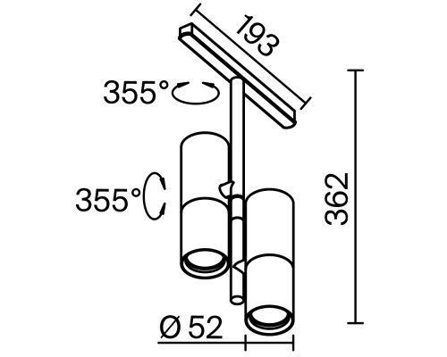 Трековый светильник Technical TR005-2-2X12W3K-B