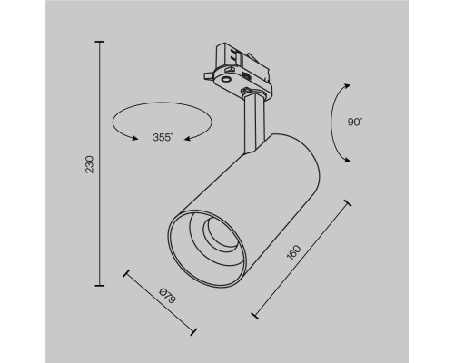 Трековый светильник Technical TR197-3-30WCCT-M-B