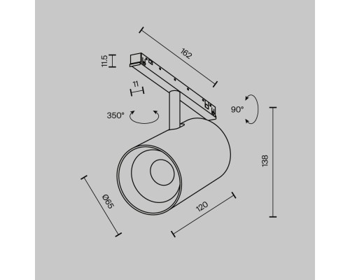 Трековый светильник Technical TR243-4-18WTW-DSZ-B