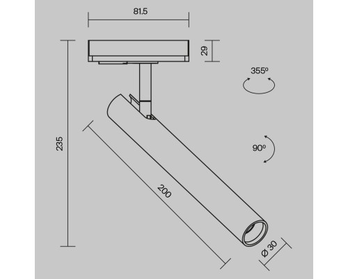 Трековый светильник Technical TR141-1-6W4K-M-B