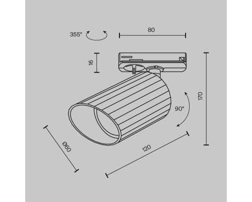Трековый светильник Technical TR087-1-GU10-B