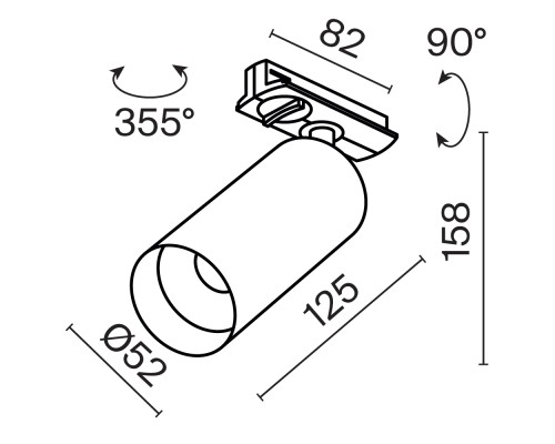 Трековый светильник Technical TR021-1-12W3K-W-BBS