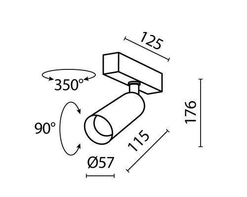Трековый светильник Technical TR103-4-12WTW-M-B