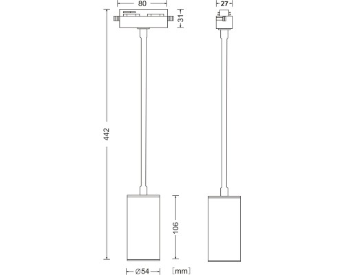Трековый светильник Technical TR010-1-GU10-W