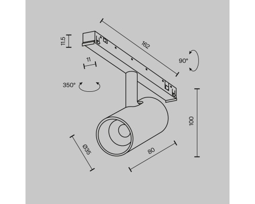 Трековый светильник Technical TR243-4-5WTW-DD2-B