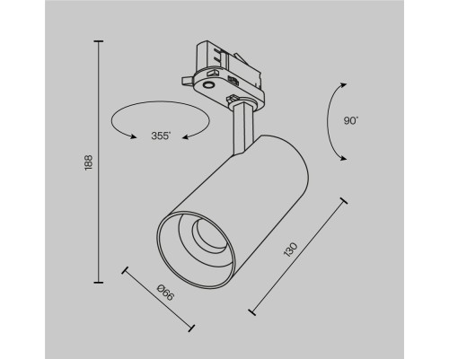 Трековый светильник Technical TR197-3-20WCCT-M-B