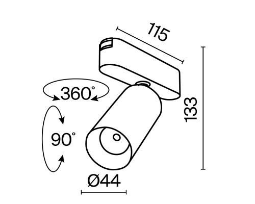 Трековый светильник Technical TR103-1-12W3K-M-W