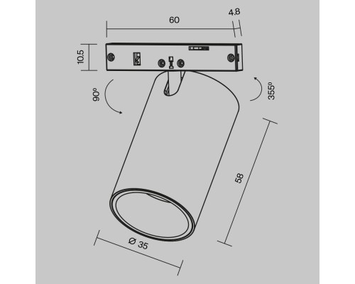 Трековый светильник Technical TR187-1-5W3K-M-BBS