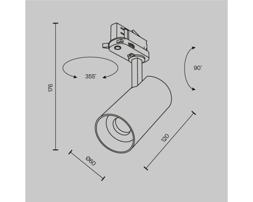 Трековый светильник Technical TR197-3-12WCCT-M-B