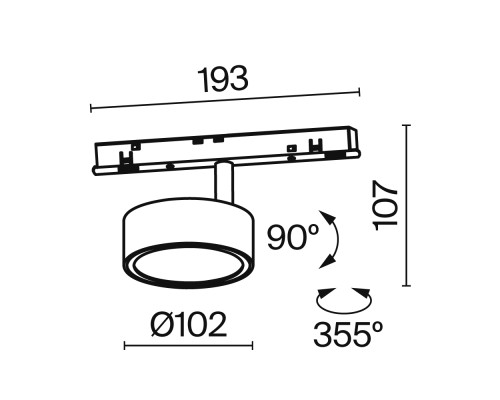 Трековый светильник Technical TR040-4-18WTW-DD-B