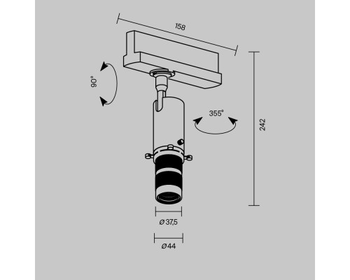 Трековый светильник Technical TR108-3-10W3K-B