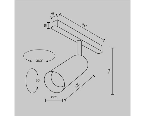 Трековый светильник Technical TR032-2-12W2.7K-M-B