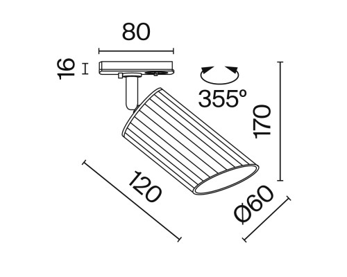 Трековый светильник Technical TR087-1-GU10-B