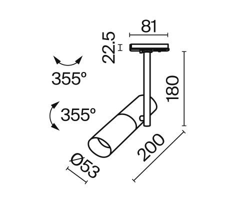 Трековый светильник Technical TR005-1-GU10-BG