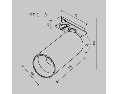 Трековый светильник Technical TR021-1-12W3K-W-BBS