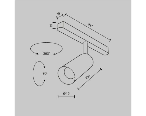 Трековый светильник Technical TR032-2-5W2.7K-M-B