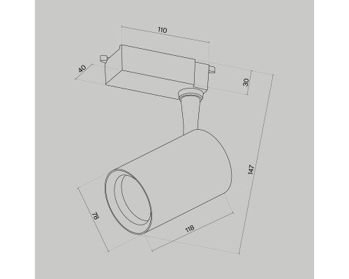 Трековый светильник Technical TR003-1-10W3K-W-W