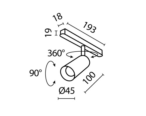 Трековый светильник Technical TR032-4-5W3K-M-DS-BBS