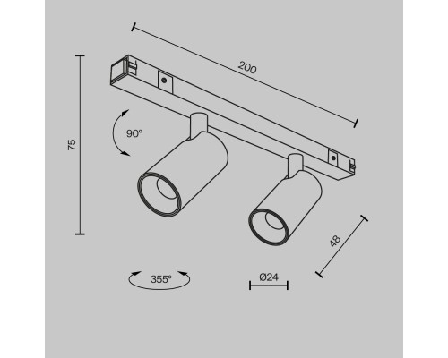 Трековый светильник Technical TR176-1-2X3WTW-M-B