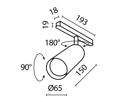 Трековый светильник Technical TR032-2-20W2.7K-M-B