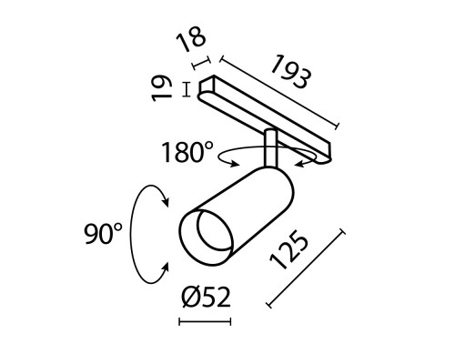 Трековый светильник Technical TR032-4-12WTW-S-DD-B