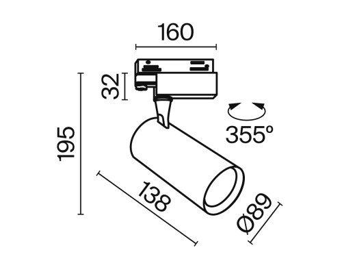 Трековый светильник Technical TR029-3-20W4K-S-B