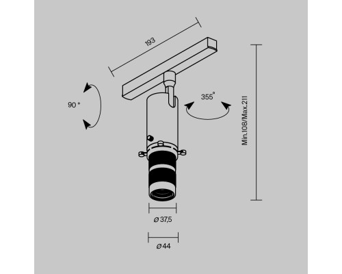 Трековый светильник Technical TR108-2-10W3K-B