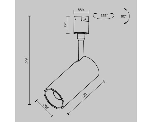 Трековый светильник Technical TR163-1-15W3K-M-B