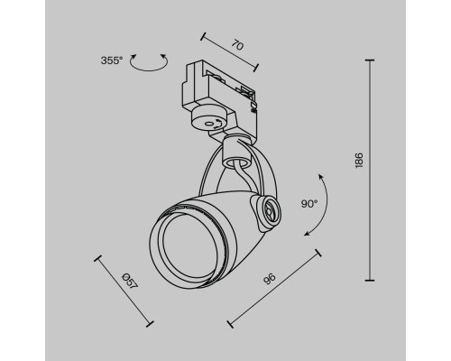 Трековый светильник Technical TR001-1-GU10-B