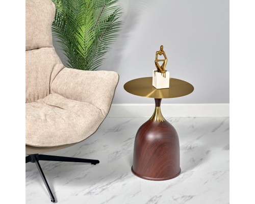 Кофейный столик Stupa диам.40см x 54см, металл под дерево Кофейный столик Stupa диам.40см x 54см, металл под дерево