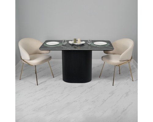 Стул-полукресло Emil кремовый с золотыми ножками