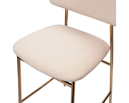 Стул полубарный Elle кремовый с золотыми ножками