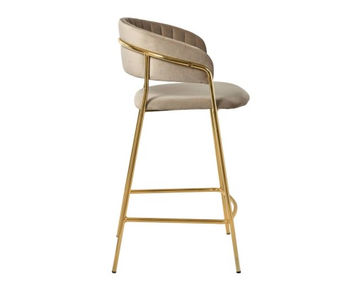 Стул полубарный Turin латте с золотыми ножками