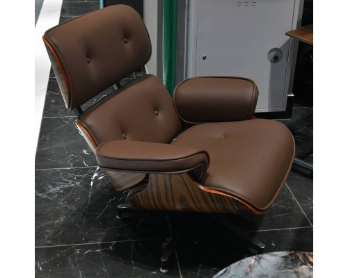 Кресло EAMES LOUNGE CHAIR и оттоманка EAMES LOUNGE CHAIR коричневые