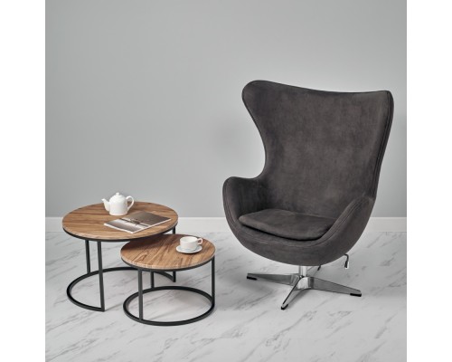 Кресло EGG CHAIR красный, натуральная кожа