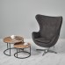Кресло EGG CHAIR красный, натуральная кожа
