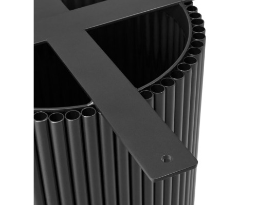 Стол Aura D110, керамогранит Calacatte gold мрамор, чёрный