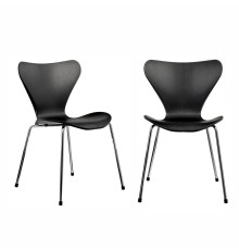 Комплект из 2-х стульев Seven Style чёрный с хромированными ножками