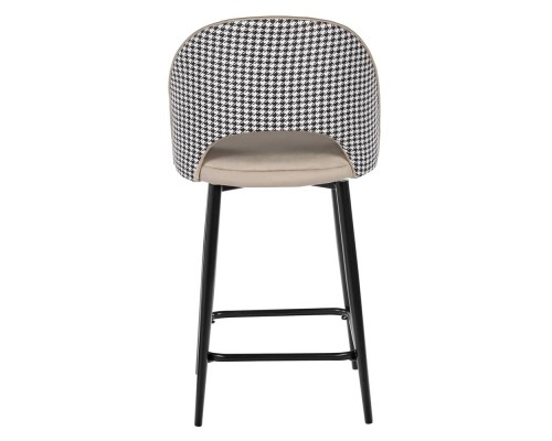 Стул полубарный Leo латте с жаккардом, поворотный механизм
