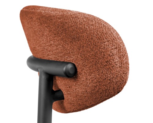 Стул полубарный Lucas 2 терракотовый шенилл с чёрными ножками