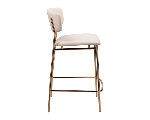 Стул полубарный Elle кремовый с золотыми ножками