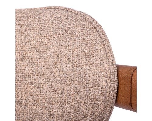 Стул полубарный Rich рогожка латте с ножками цвета орех