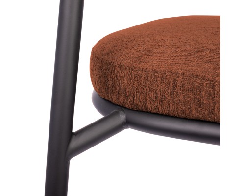 Стул полубарный Lucas 2 терракотовый шенилл с чёрными ножками