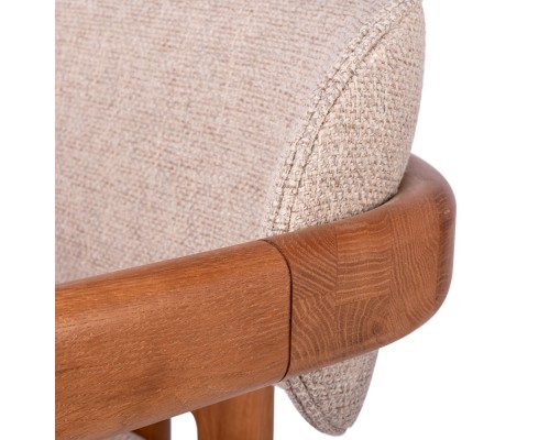 Стул полубарный Rich рогожка латте с ножками цвета орех