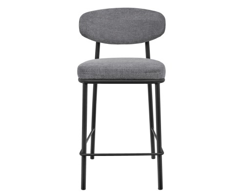 Стул полубарный Lucas 2 серый шенилл с чёрными ножками